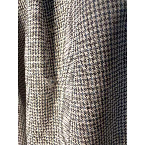 Alan Flusser men 32 micro houndstooth pleated wool linen cuffed dress pants flaw - Picture 11 of 11